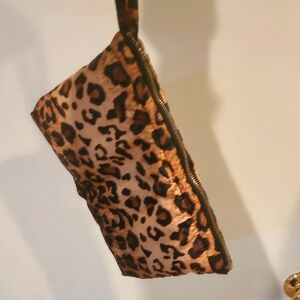 Leopard Print Clutch Bag soft fabric